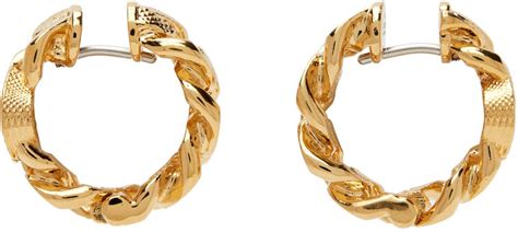 gold hoop earrings gucci|Gucci interlocking earrings.